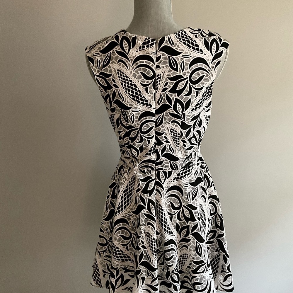Collective Concepts Black & White Lace Dress Size Medium - Picture 4 of 10